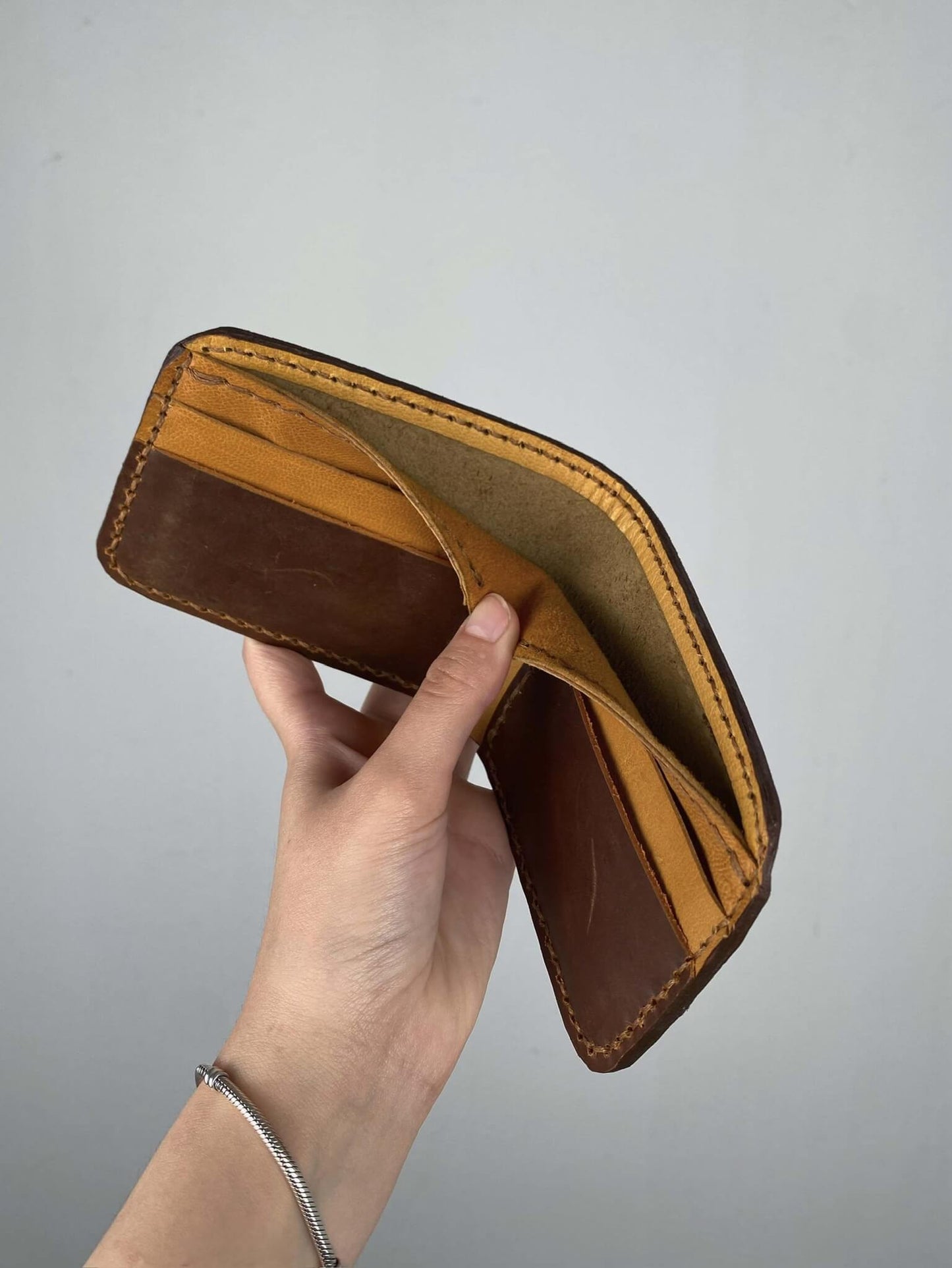 Brown and Tan Leather Wallet