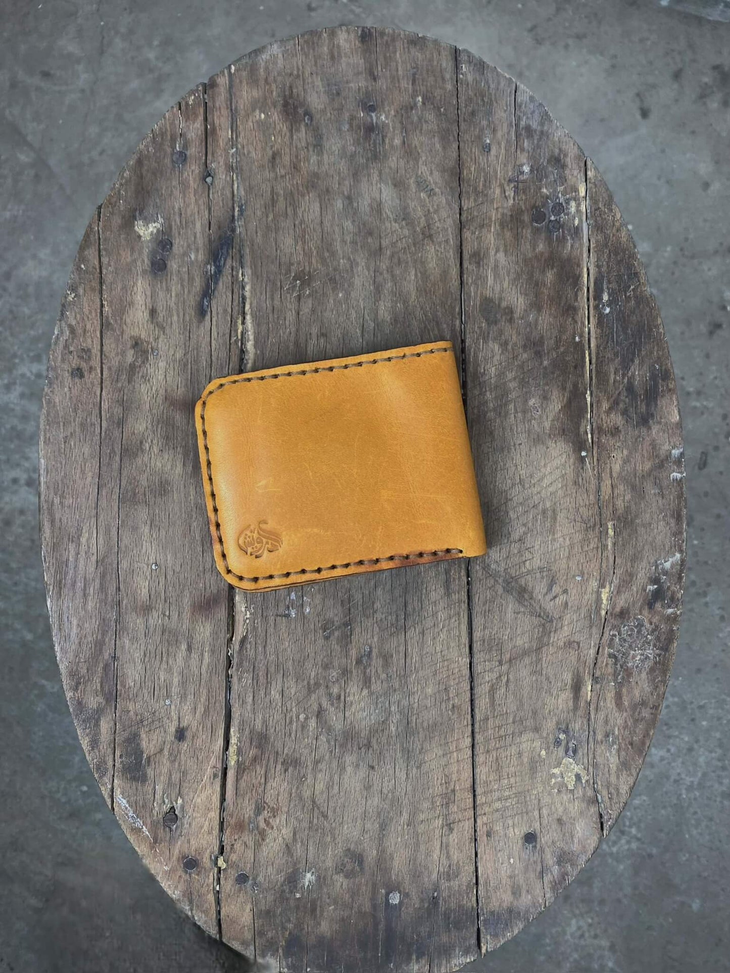 Tan and Beige Leather Wallet
