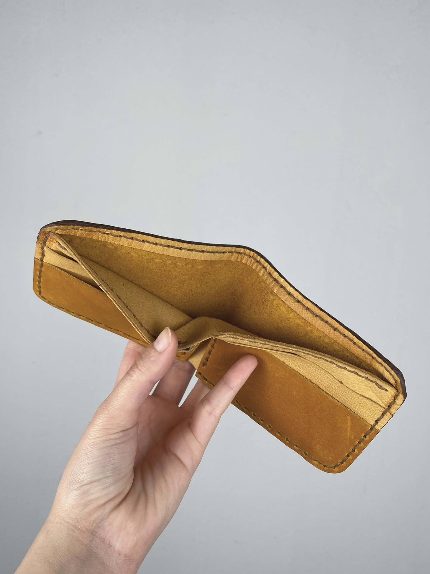 Tan and Beige Leather Wallet