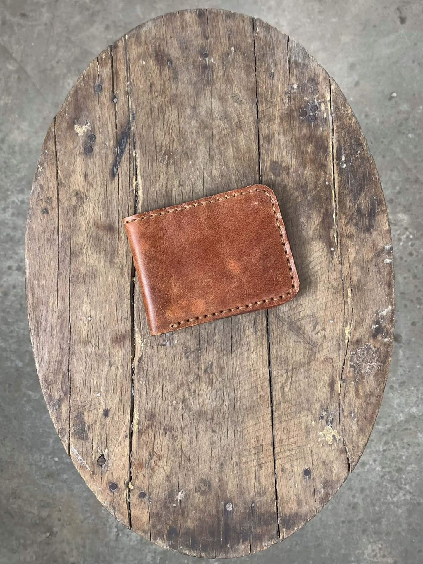 Brown and Beige Leather Wallet