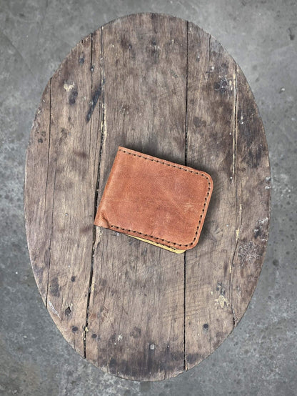 Brown and Beige Leather Wallet