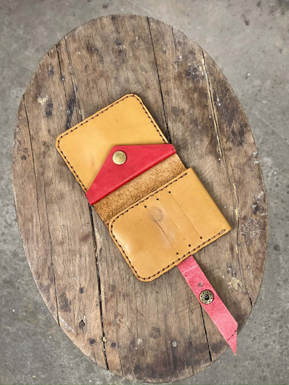 Tan and Red Leather Wallet