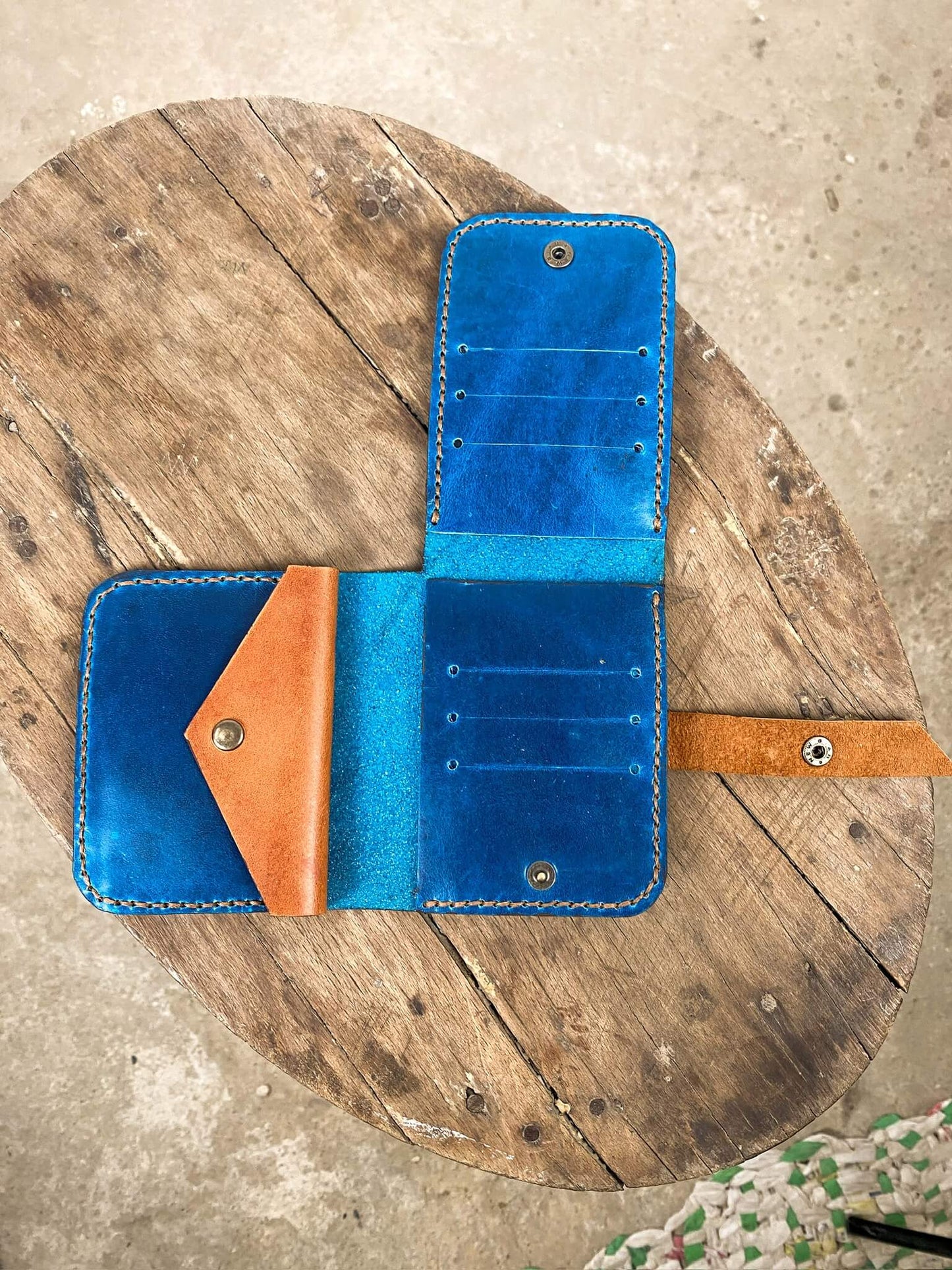 Bright Blue Leather Wallet