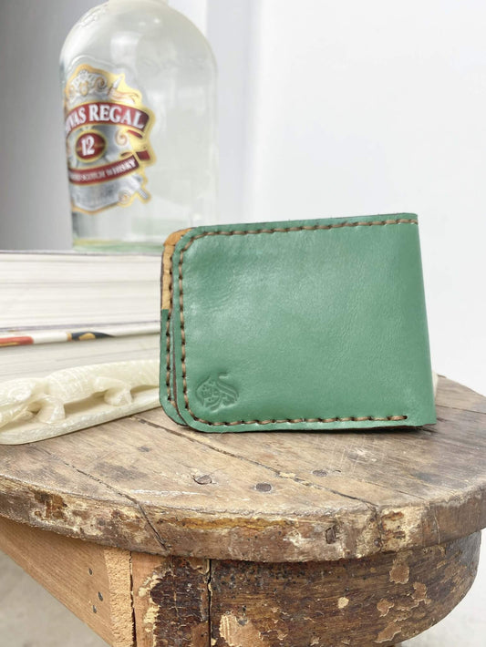 Green and Tan Leather Wallet