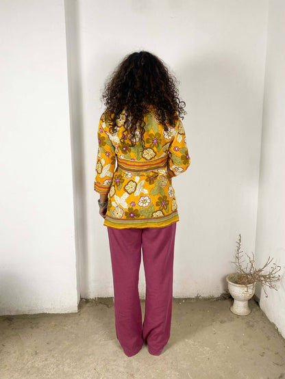 Patterned Yellow Blouse
