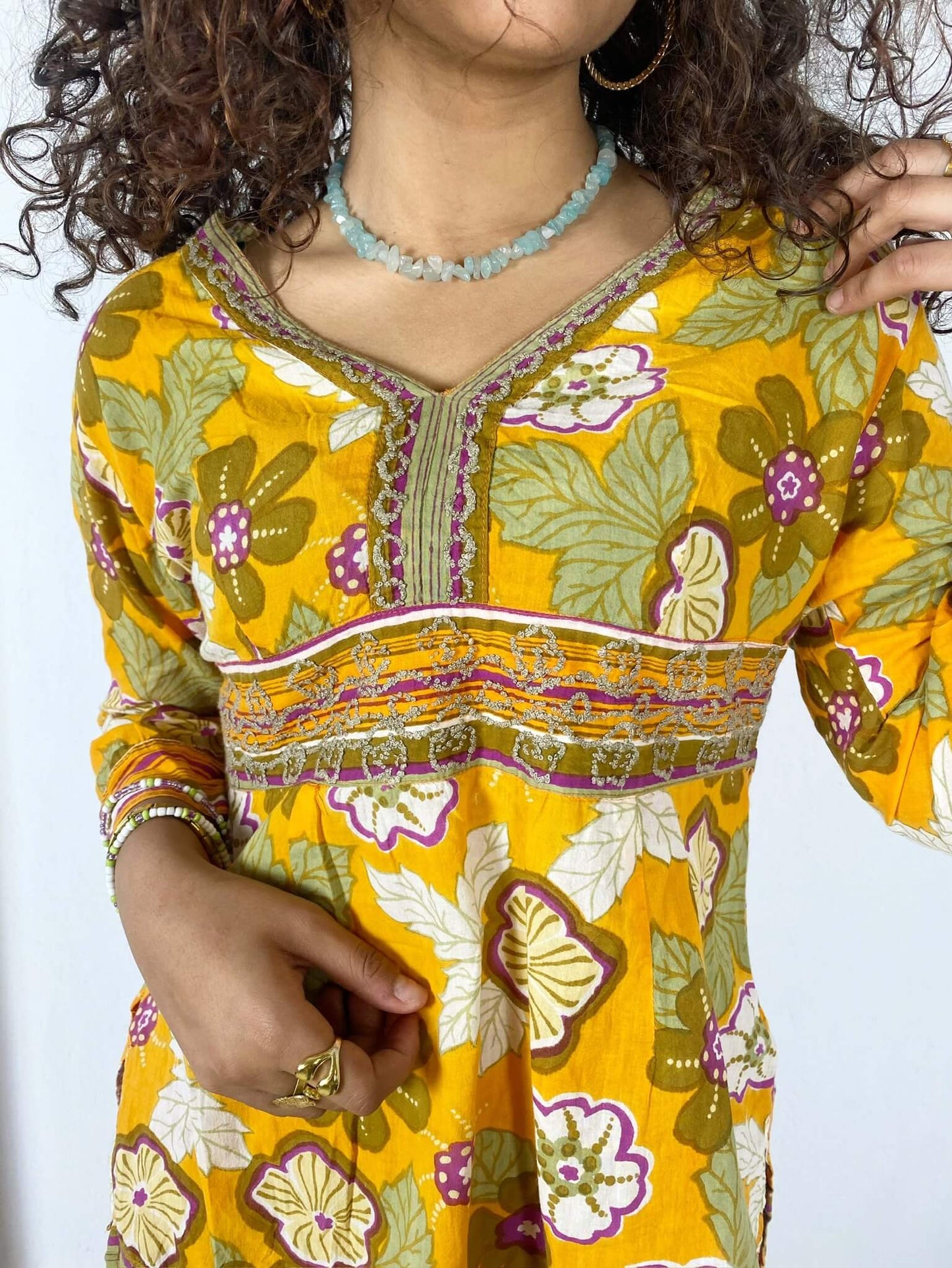 Patterned Yellow Blouse