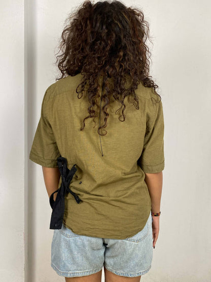 Olive Wrap-up Shirt