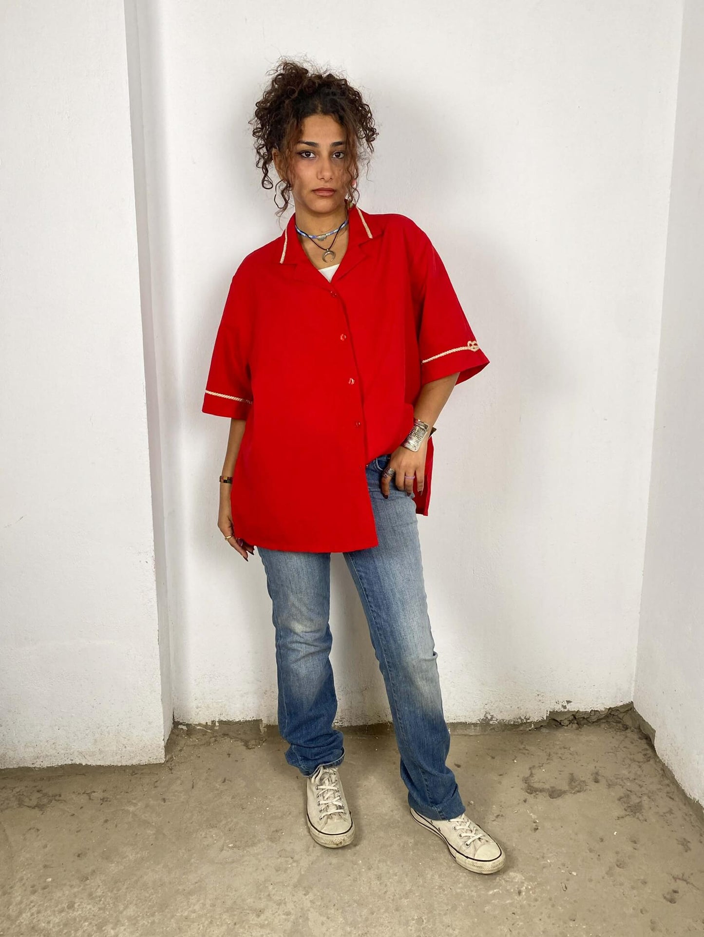 Red Button-up Shirt