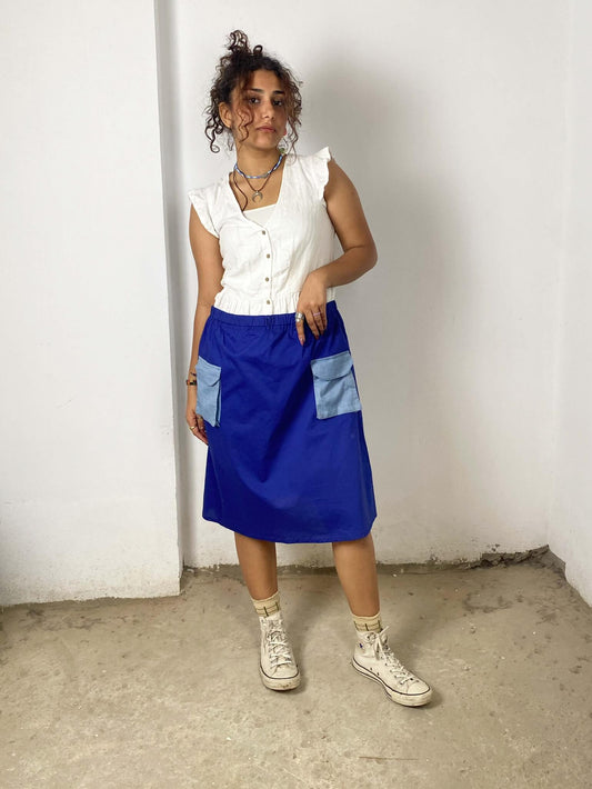 Blue Midi Skirt