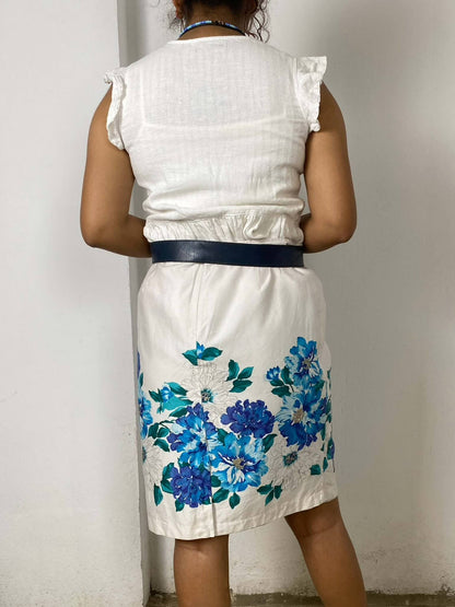 Floral White Vintage Skirt