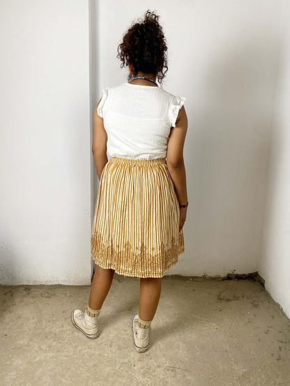 Tan Striped Vintage Akirt