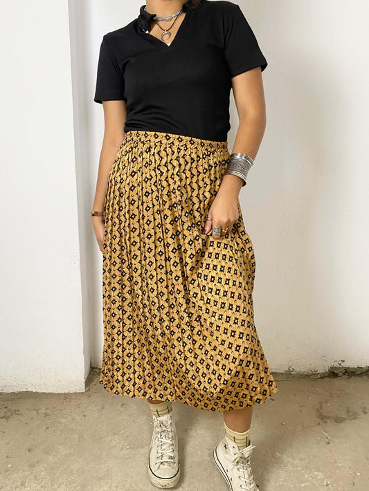Brown Pleated Vintage Skirt