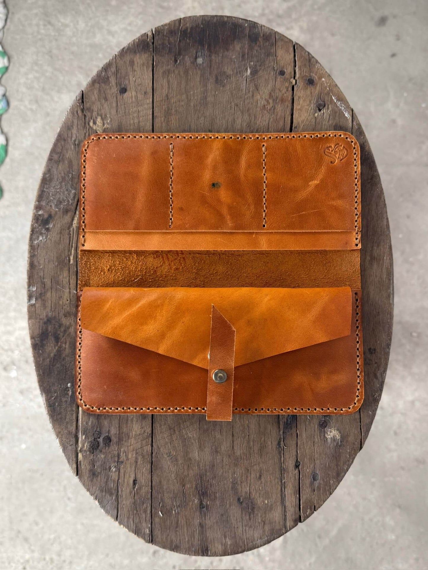 Brown Long Leather Wallet