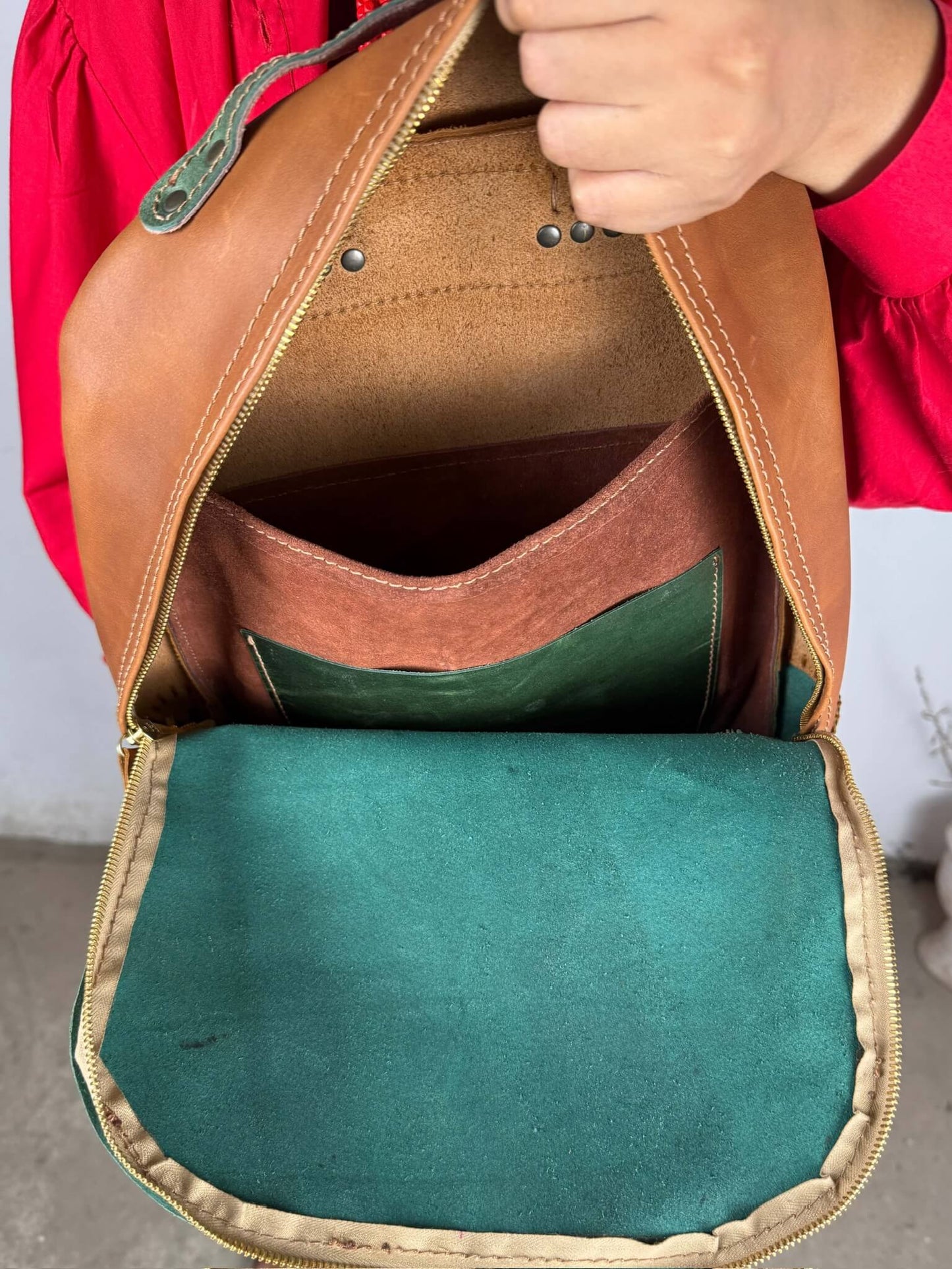 Collage Leather Backpack