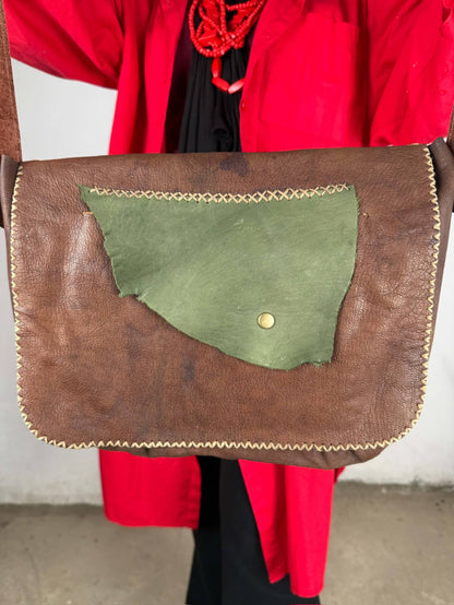 Rustic Colorblock Crossbody Bag
