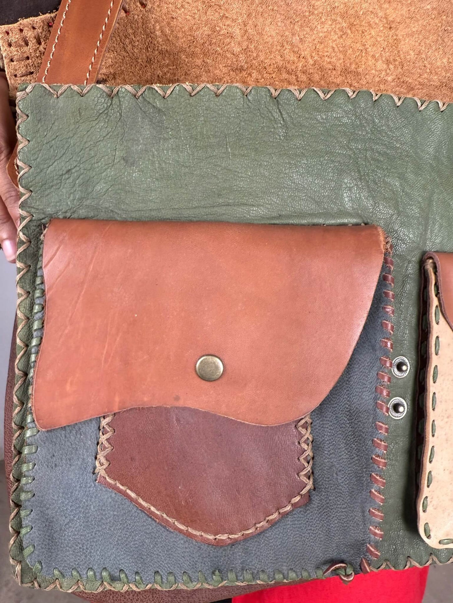 Rustic Colorblock Crossbody Bag