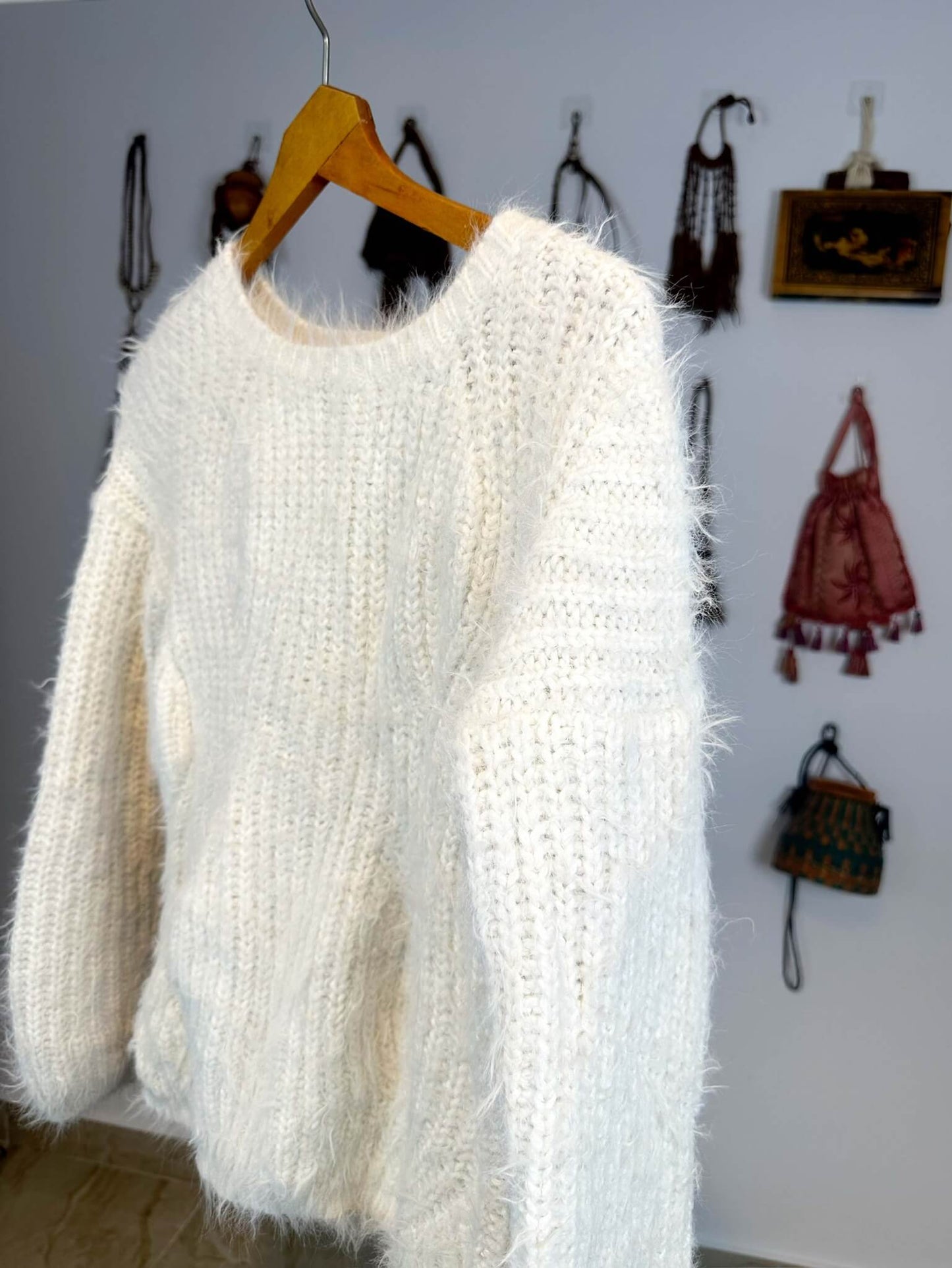 Off-white Fluffy Top