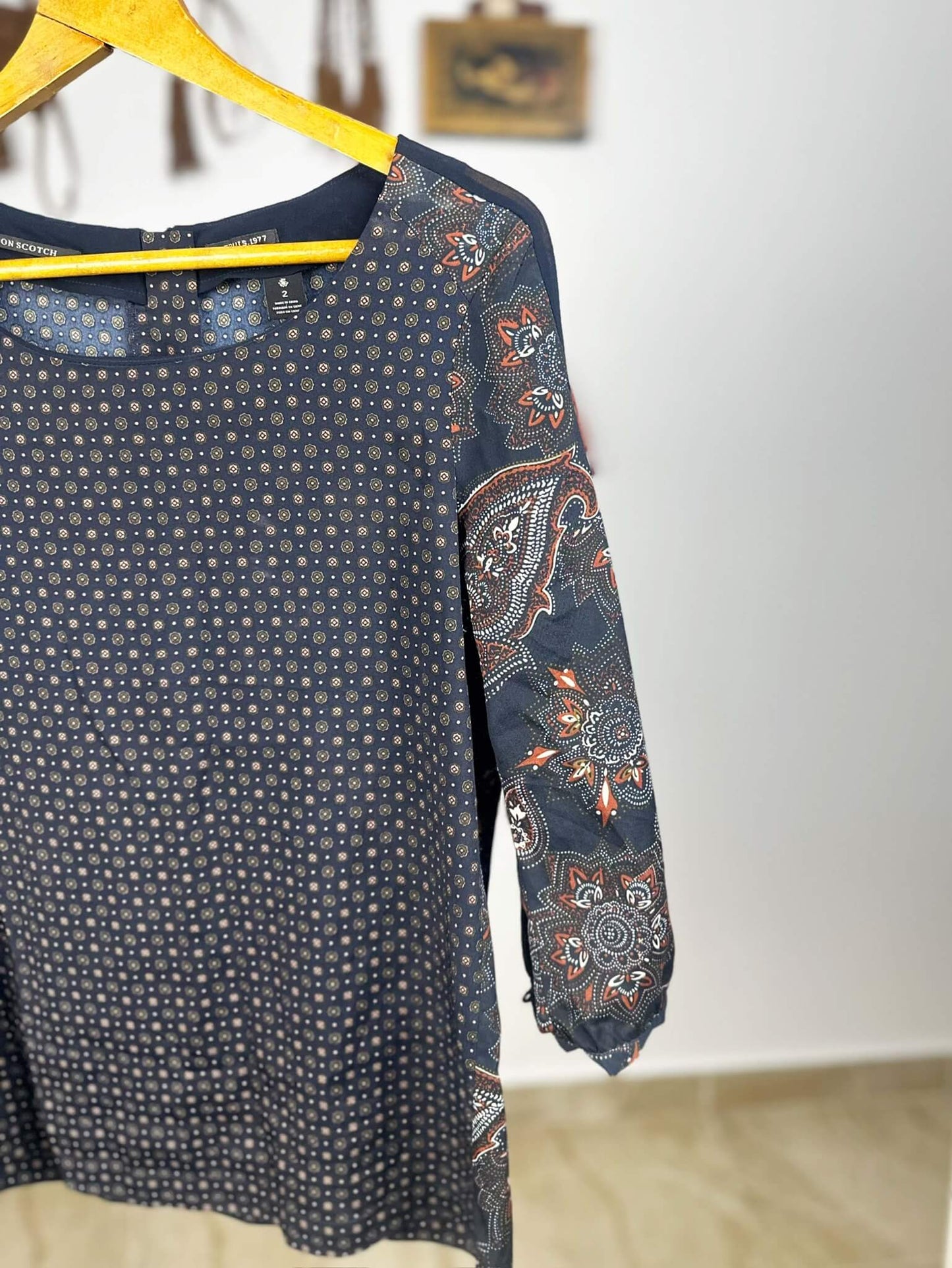 Patterned Black Top