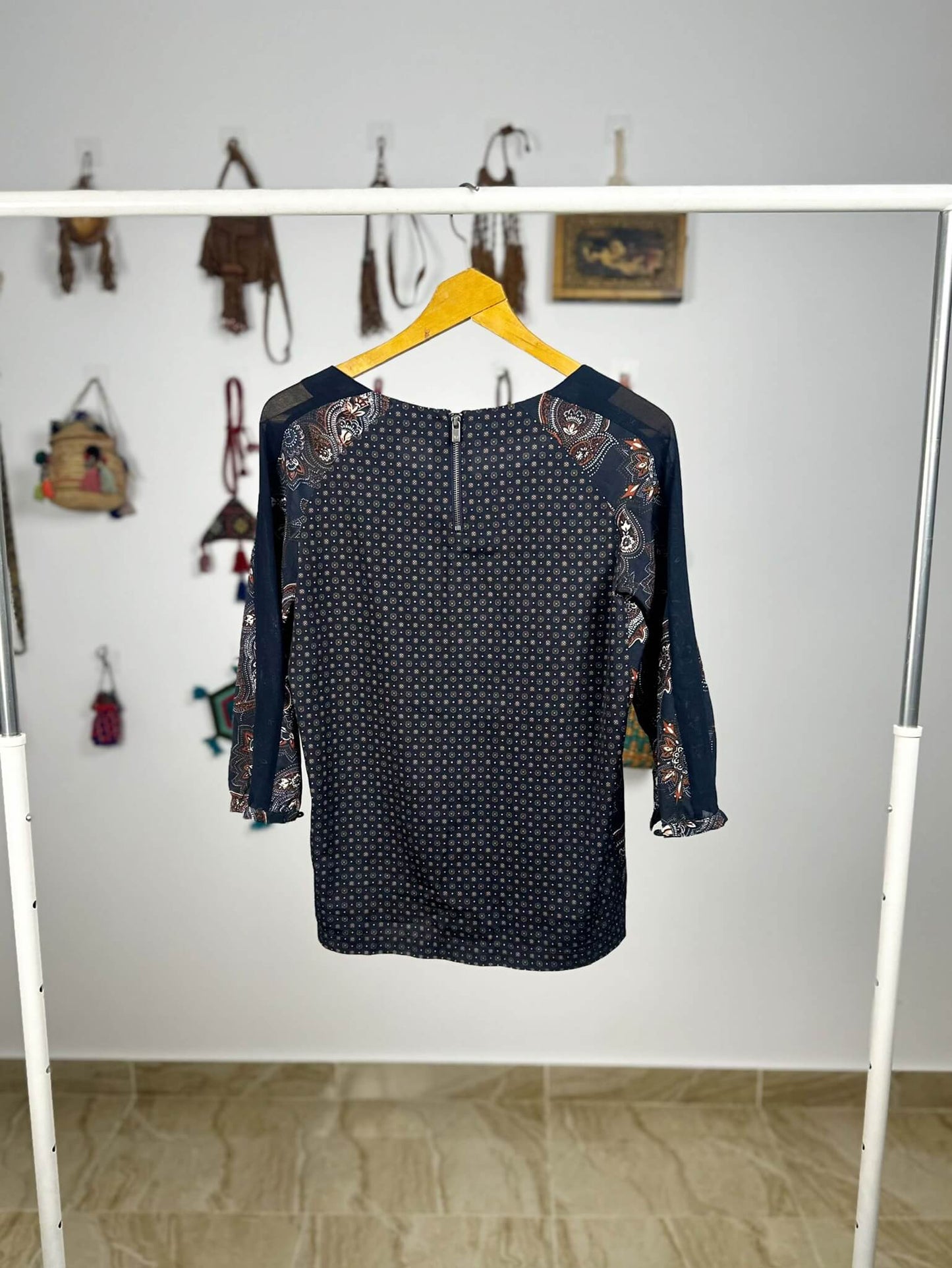 Patterned Black Top