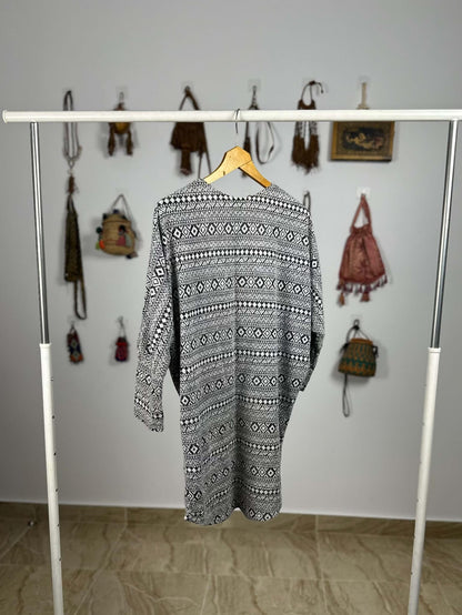 Patterned Cotton Cardigan