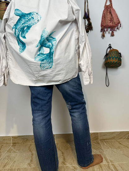 Hand Stitched Patches Embroidered Jeans