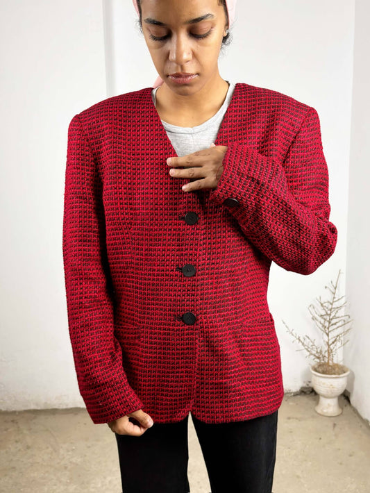Red Checkered Vintage Blazer