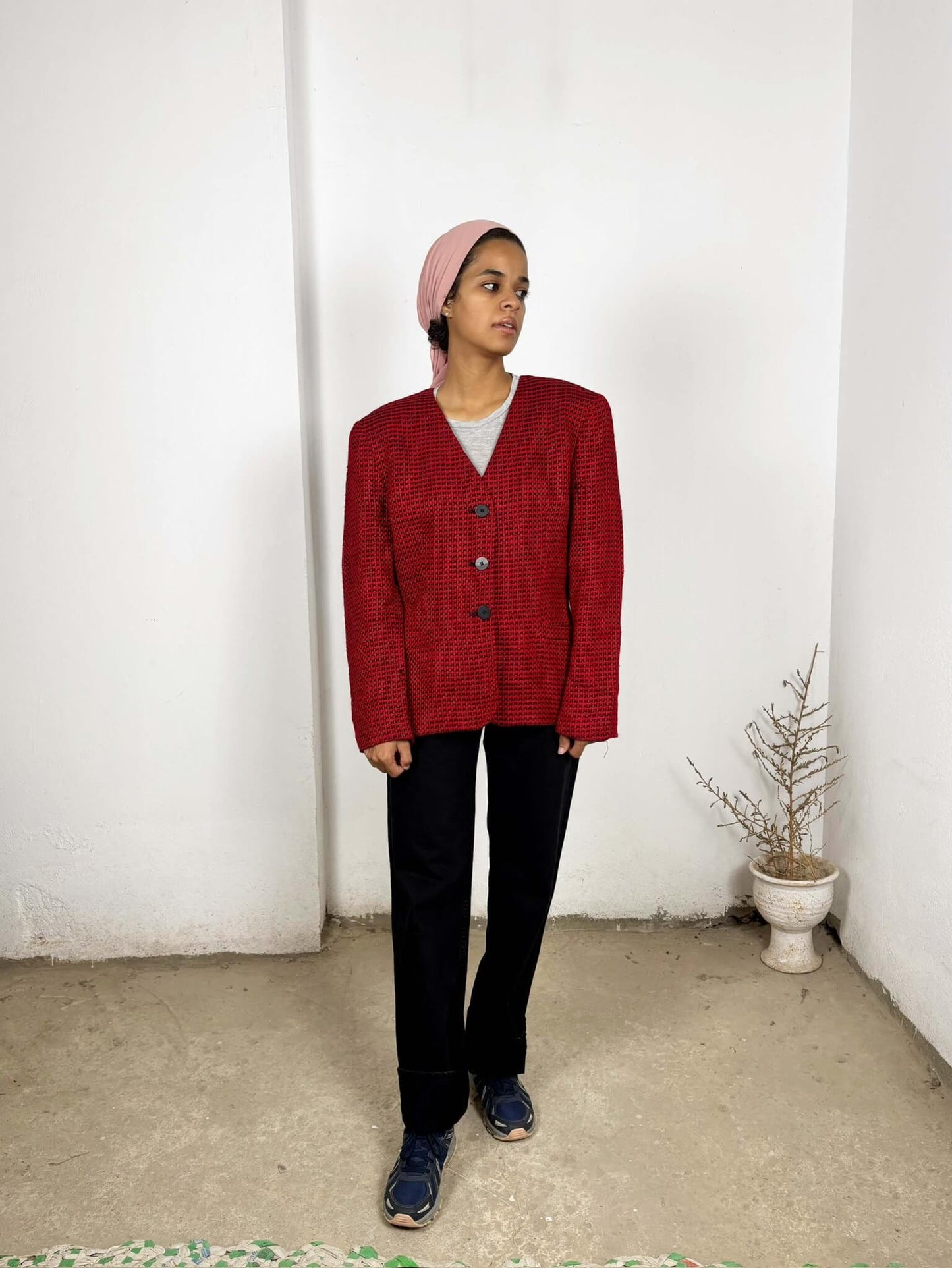 Red Checkered Vintage Blazer