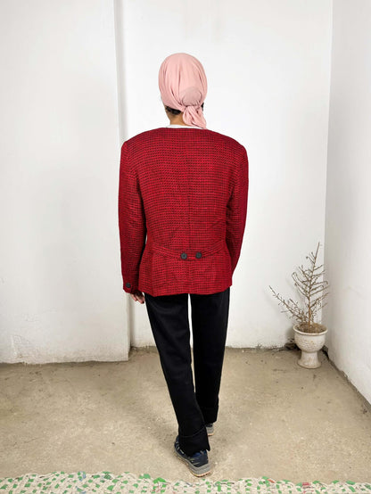 Red Checkered Vintage Blazer
