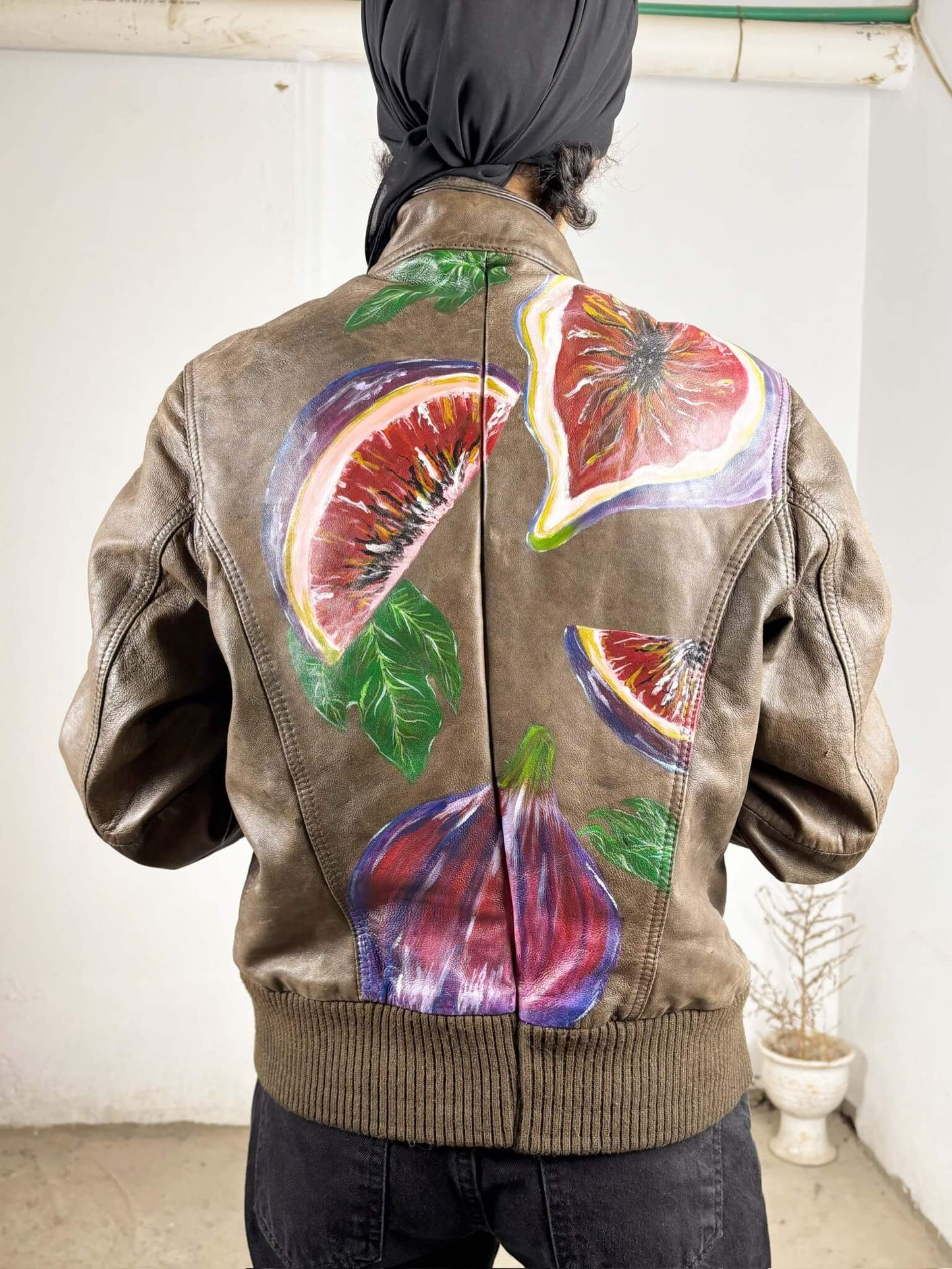 Figs Handpainted Leather Jacket