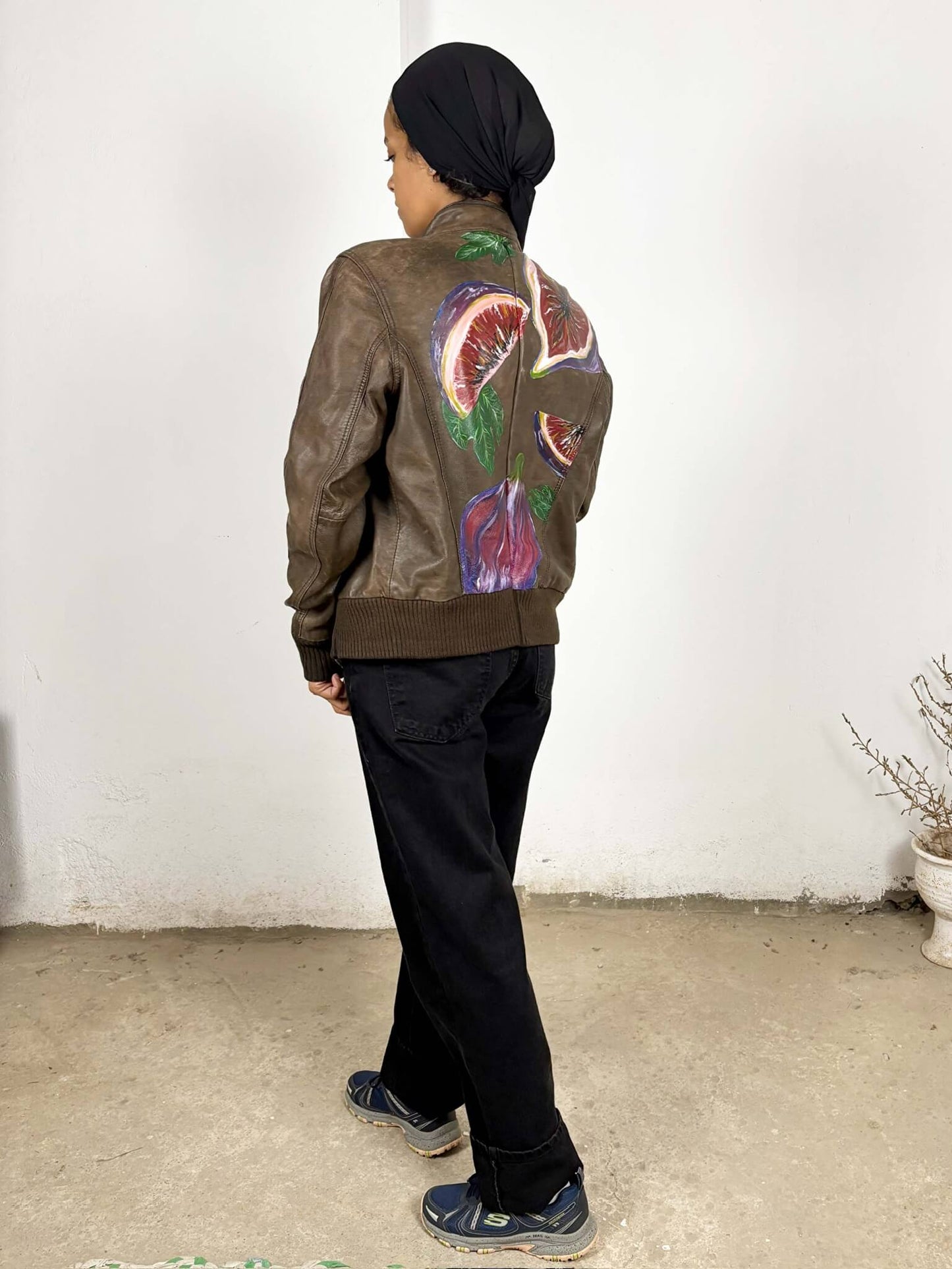 Figs Handpainted Leather Jacket