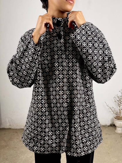 Black and White Patterned Blazer
