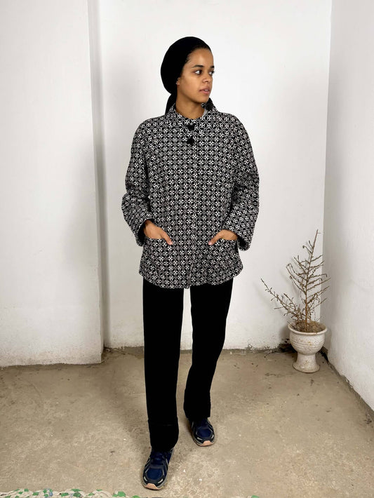 Black and White Patterned Blazer