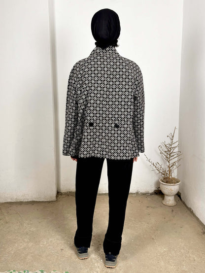 Black and White Patterned Blazer