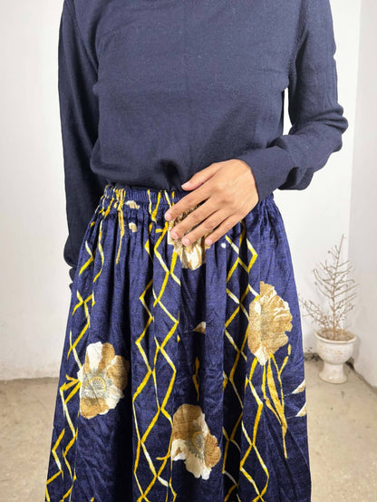 Vintage Velvet Patterned Skirt