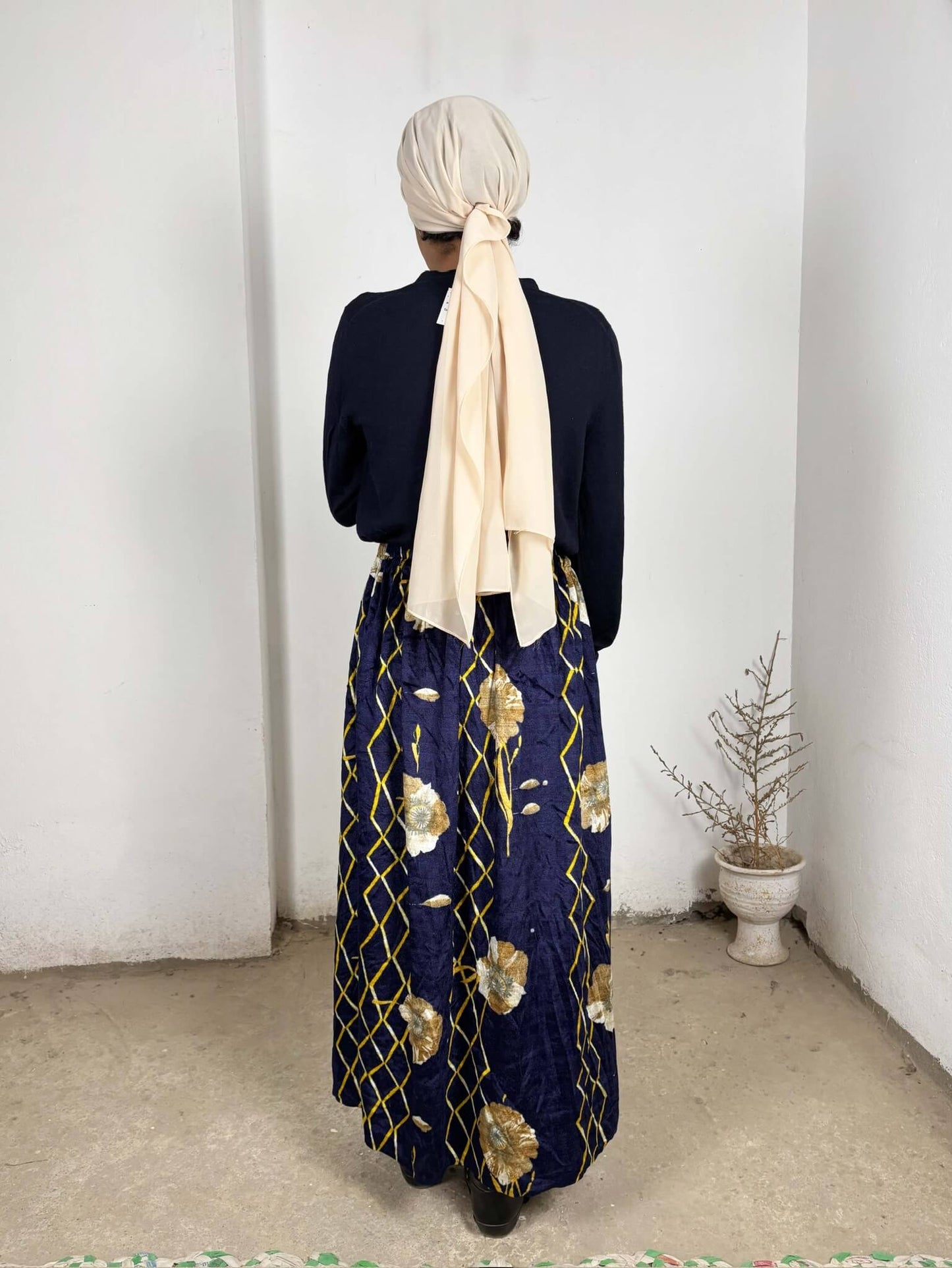 Vintage Velvet Patterned Skirt