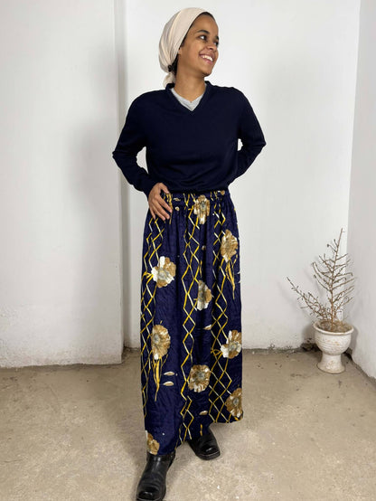 Vintage Velvet Patterned Skirt