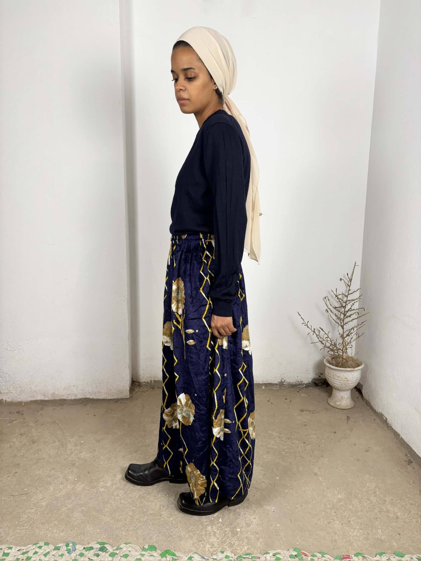 Vintage Velvet Patterned Skirt