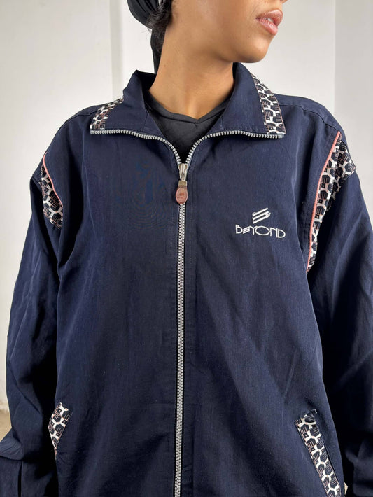 Navy Blue Vintage Windbreaker