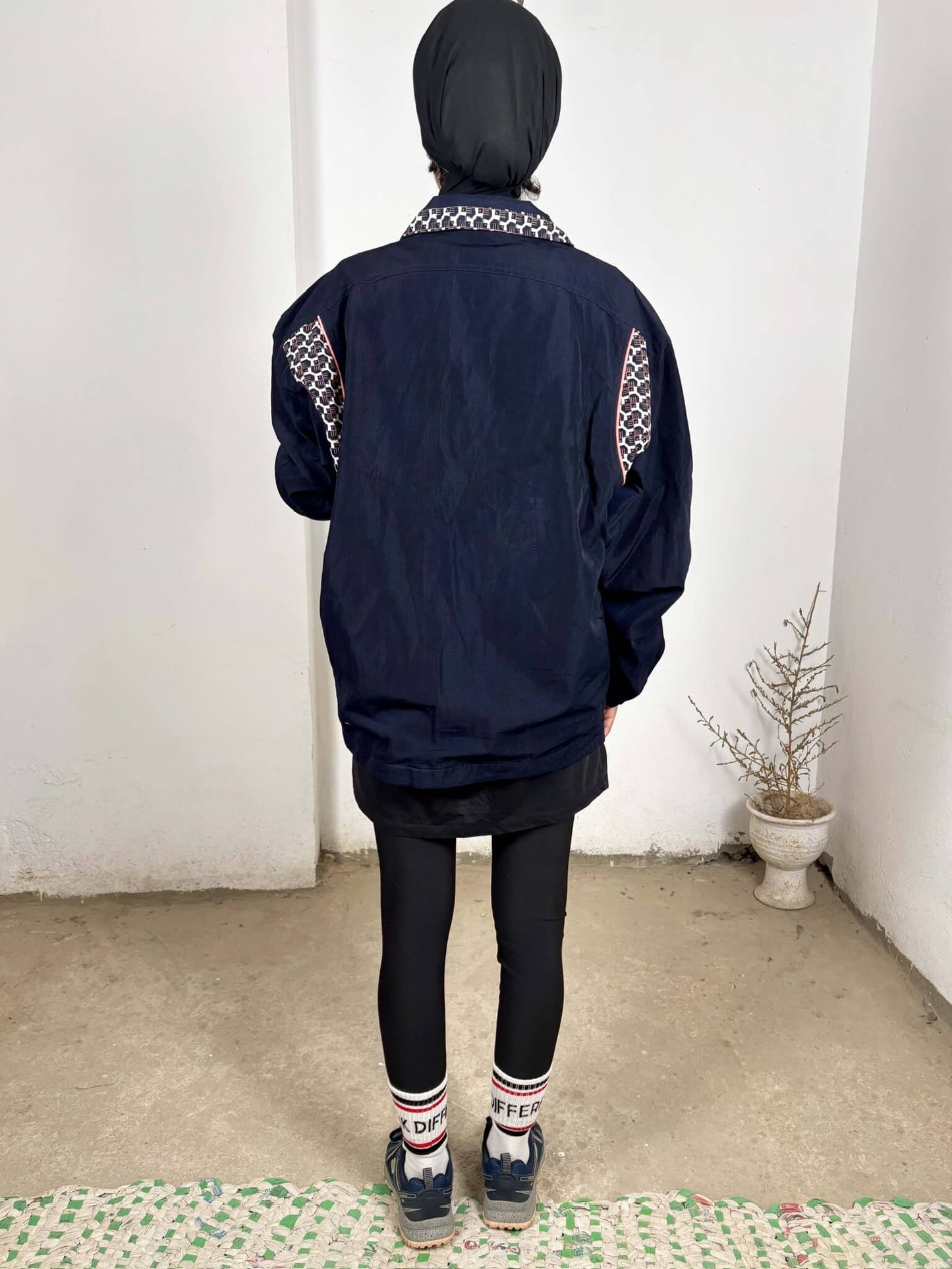 Navy Blue Vintage Windbreaker