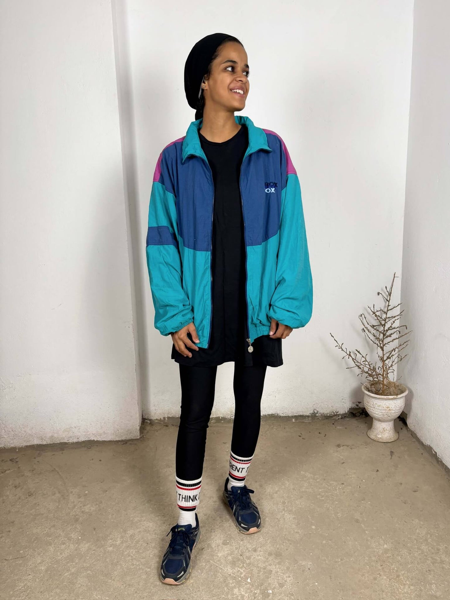 Vintage Turquoise Windbreaker