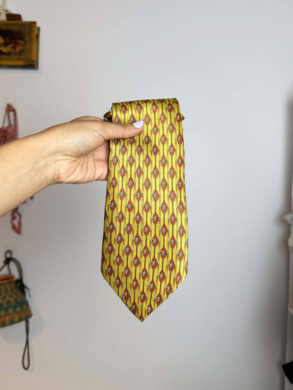 Yellow and Red Silk Tie