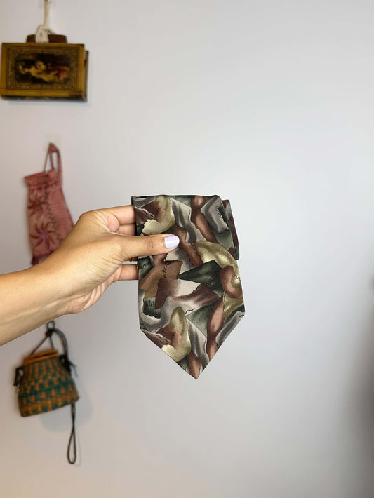 Patterned Brown Vintage Tie