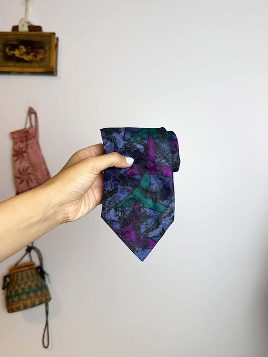 Blue and Purple Patterned Tie