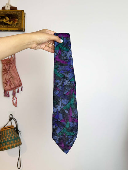 Blue and Purple Patterned Tie