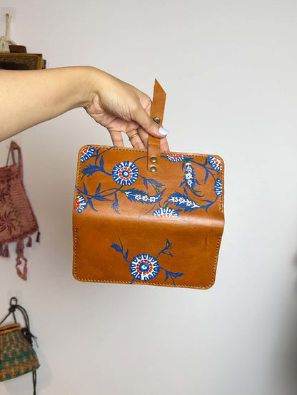 Handpainted Floral Leather Wallet