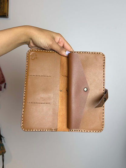 Handpainted Islamic Floral Leather Wallet