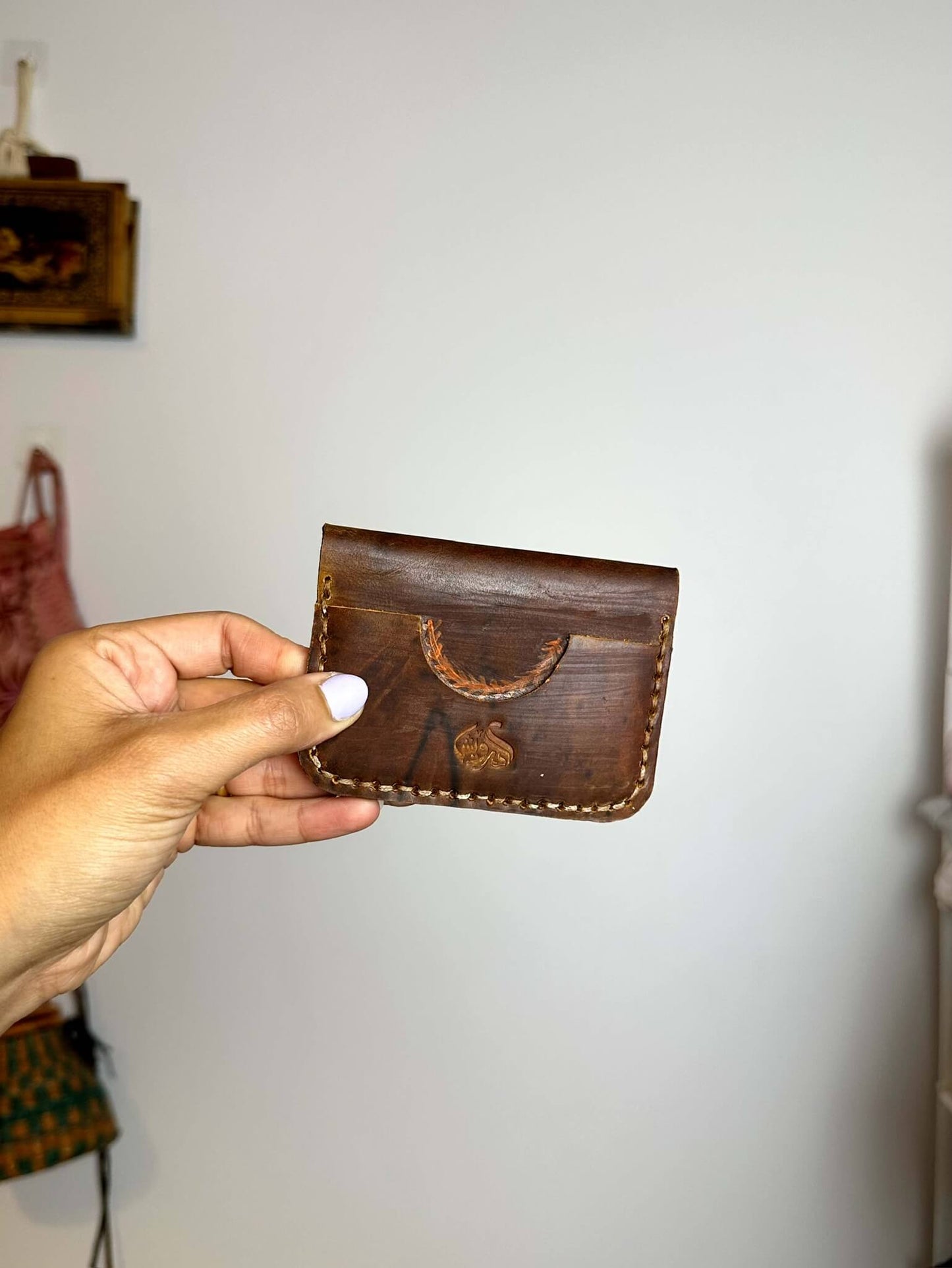 Elephant Handpainted Leather Wallet