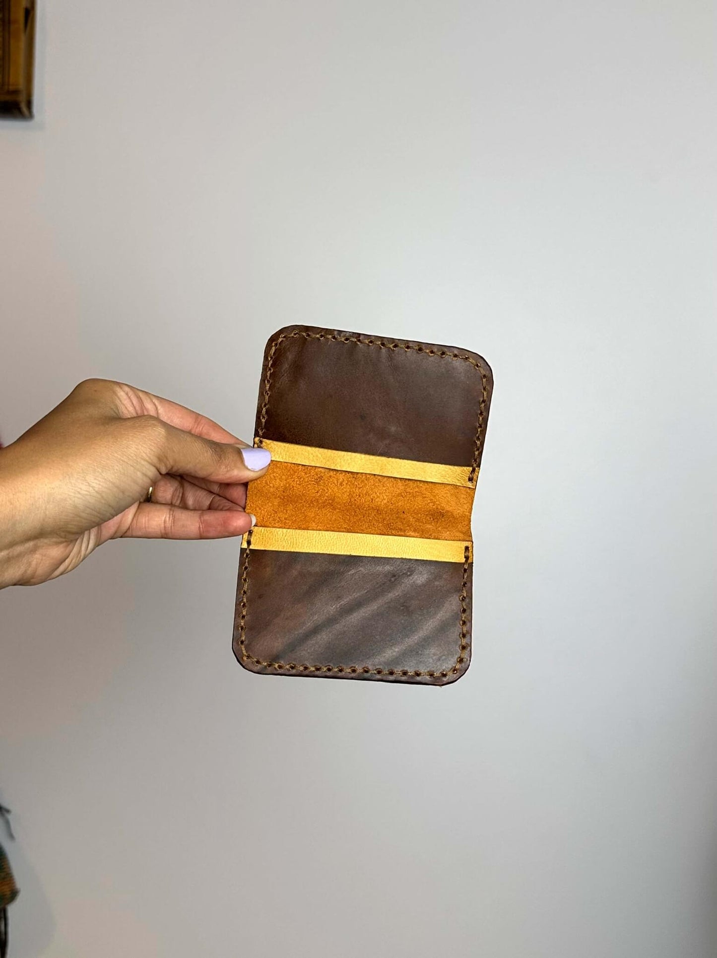 Elephant Handpainted Leather Wallet