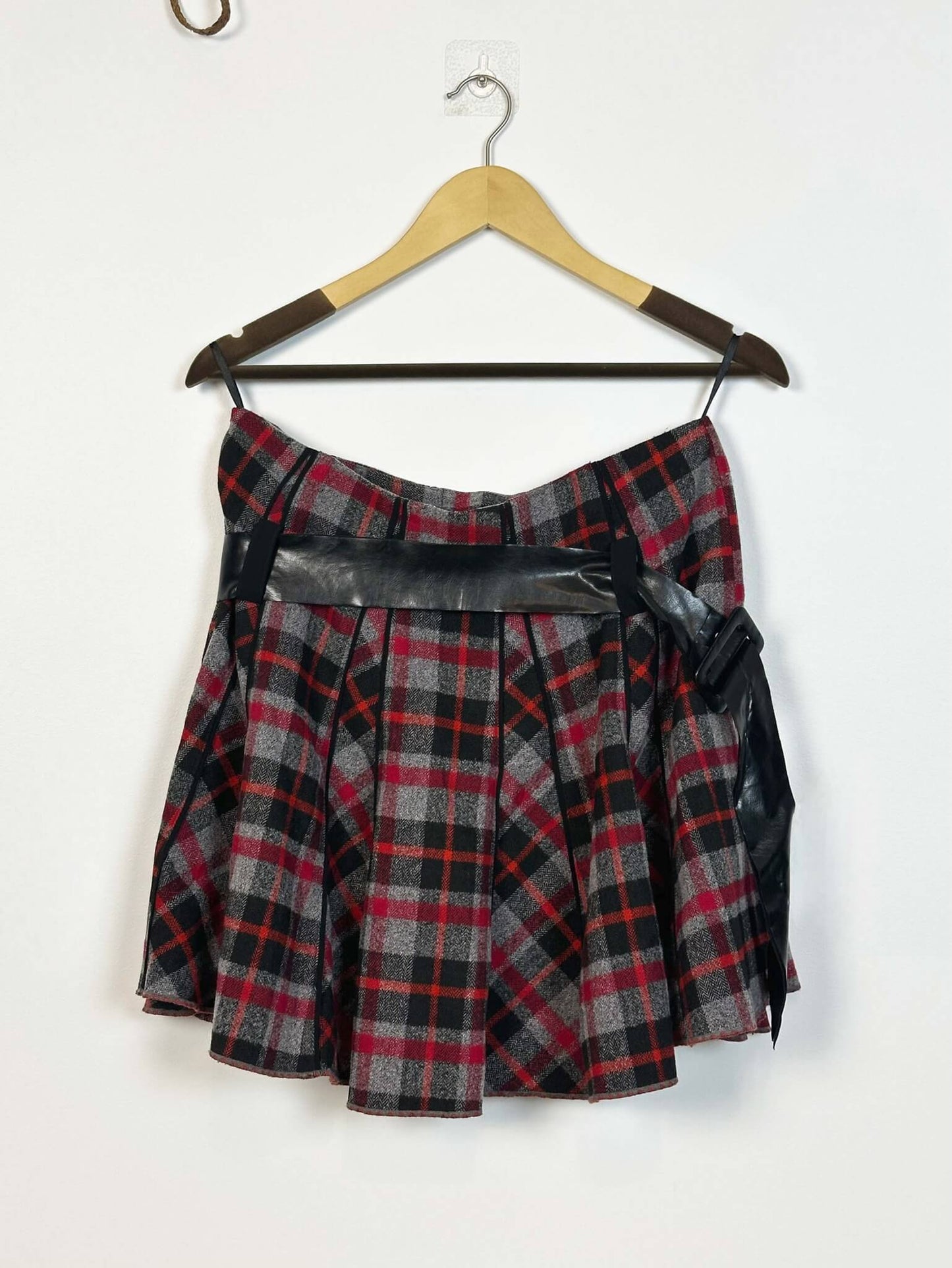 Plaid Black and Red Mini Skirt