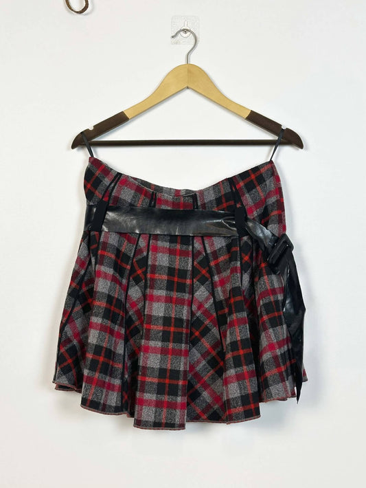 Plaid Black and Red Mini Skirt